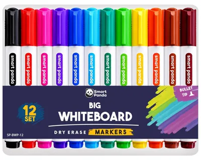 Produktbild von Whiteboardstift Whiteboardmarker - 12 Farben - Rundspitze - Trockenabwischbar