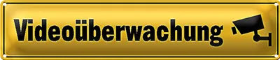Produktbild von Blechschild Straßenschild 46x10cm Videoüberwachung Dekoration