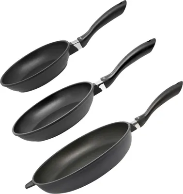 Image de Set de 3 poêles à frire 24 cm 28 cm et 32 cm sans Elo Alucast