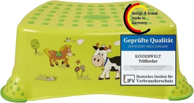 Produktbild von Premium Tritthocker Funny grün stabiler Hocker für Kinder