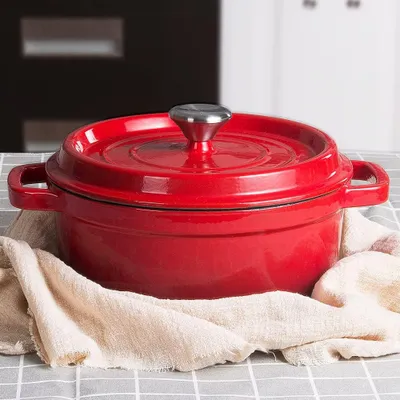 Obrázok produktu pre Liatinový hrniec 24 cm, 4.7 L, s pokrievkou, pre kuchyňu