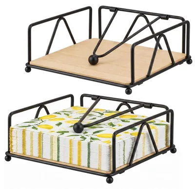 Imagen del producto de Soporte metálico para servilletas, dispensador de mesa, compacto, para servilletas