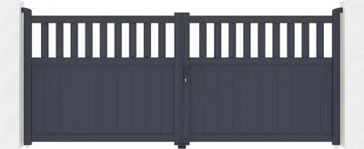 Produktbild von Flügeltor 3,4 m SANTIS H.140 graues Aluminium