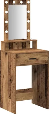 Zdjęcie produktu dla Stolik kosmetyczny vidaXL, brązowy, 50 x 41 x 140 cm, wykonany z płyty wiórowej