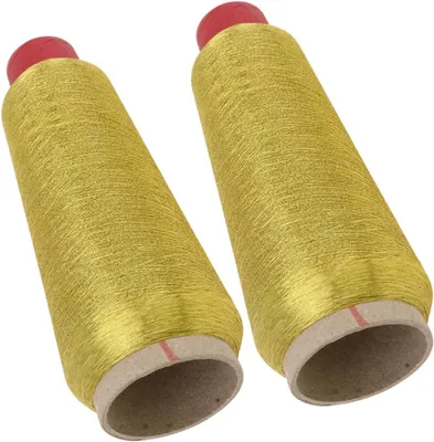 Produktbild von Goldenes Nähgarn für Nähmaschinen – 2 Rollen Polyester für vielseitige Anwendungen
