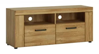 Produktbild von Lowboard CORTINA, 127,6x40,9x55,8 cm (BxTxH), 2 offene Fächer, 2 Schubladen, 2 Kabeldurchlässe