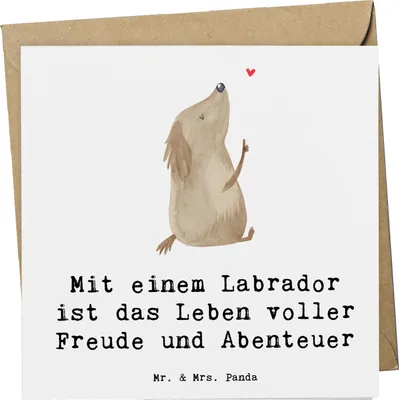 Produktbild von Mr. & Mrs. Panda Grußkarte Labradorleben - Weiß - Geschenk, energiegeladener Hund, Hunderassen Charakter, anlasskarte, doppelkarte, Glückwunschkarte, loyaler Freund