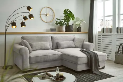 Produktbild von Ecksofa Angelina mit Schlaffunktion in der Farbe Zoom 19 Dove Cord-Stoff - ED Exciting Design