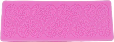 Immagine prodotto di Stampo per fondente in silicone, cuori con doppio motivo, oblungo, circa 18,6x6,9x0,5 cm