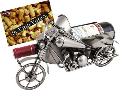 Produktbild von BRUBAKER Držiak na fľašu vína Vintage motocykel s postranným vozíkom Nostalgia Deco Objekt Kov s blahoželaním k vínu Darček
