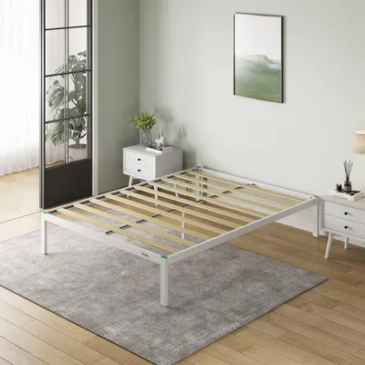 Image de Lit en métal Novilla, structure de lit en métal avec sommier à lattes, pour adultes