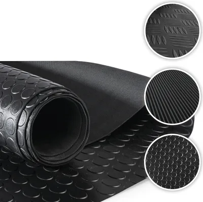Produktbild von WALSER Gummimatte Coin, zuschneidbare Gummimatten Boden 100x100 cm, Gummimatte Außenbereich, universal Gummi Schutzmatte für Garagen Boden, Werkstatt Boden, Outdoor, Gummimatte Meterware schwarz
