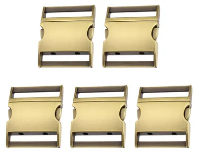 Seitliche Schnellverschlüsse aus Metall, 38 mm, 5 Stück, Gold/Schwarz