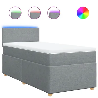Produktbild von vidaXL Boxspringbett mit Matratze Hellgrau 90x200 cm Stoff