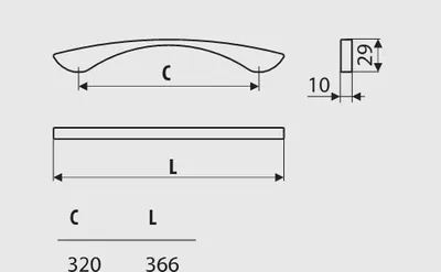 Image de UU03 Poignée, nickel brossé, 320 mm