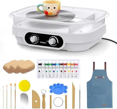 Imagen del producto de Silecomplaza: Plato giratorio para cerámica, ideal para adultos, principiantes y niños, set completo