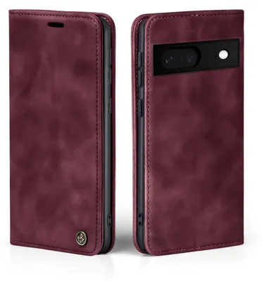 Produktbild von Handy Hülle für Google Pixel 8 Klapphülle Bookcase Flip Cover Handy Tasche Etui Farbe: Weinrot