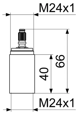 Image de Raccords de serrure, rallonge pour robinet à boisseau relevable, adaptable, M24x1x40 mm
