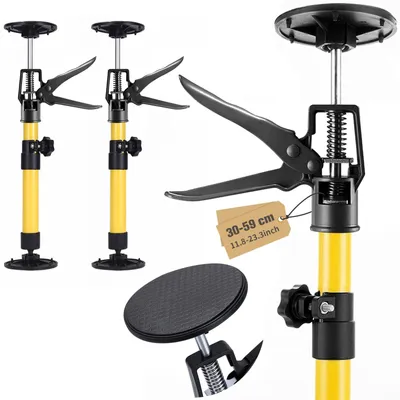 Produktbild von 2 Stück Einhandstütze, Deckenstütze, 30–59 cm, Bis 50 kg, Türspanner, Zargenspanner für Deckenmontage, Montagestütze, Teleskopstütze