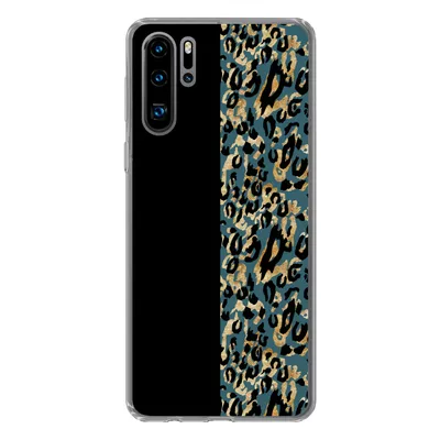 Produktbild von MuchoWow® Handyhülle Schutzhülle Hülle für Huawei P30 Pro Pantherdruck - Gold - Pelz Silikon Softcase Handy Hülle - Schutzdeckel