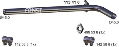 Produktbild von ERNST Abgasrohr Auspuffrohr für VW Fox Schrägheck (5Z1, 5Z3, 5Z4) 113410