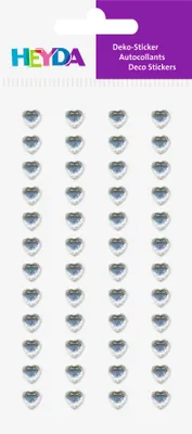 Produktbild von Sticker-Etikett Acrylsteinen Miniherz rund glasklar 48 Stück Packung mit 6 Stück