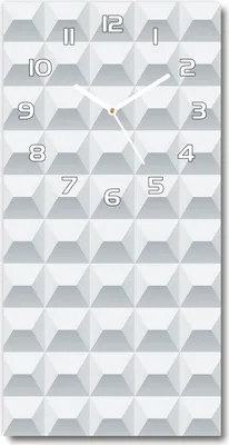 Produktbild von Wanduhr aus Glas – 30x60 cm - Glasbild - Glasuhr - Gehärtetes Glas -Geometrischer Hintergrund