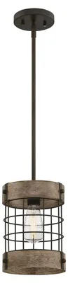 Obrázok produktu pre Westinghouse Langston, Flexibilné uchytenie, Bronzová, Drevo, Bronzová, Oil Rubbed Bronze with Vintage Pine Accents, Valec, Jedáleň, Kuchyne