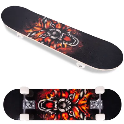 Produktbild von MalPlay Skateboard Deck Holzboard Doppelseitige Lion 77cm ABEC-5 Funboard Kinder ab 6 Jahren bis 100 kg