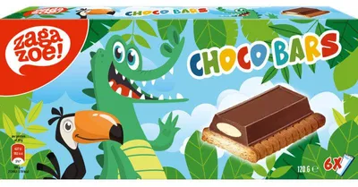 Produktbild von Zagazoe Chocobars 120g – köstliche Schokoriegel mit knackiger Füllung