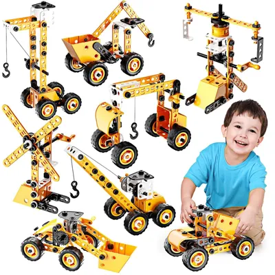 Produktbild von Konstruktionsspielzeug Bauspielzeug STEM - 100 Teile - 8 Modelle - Für Jungen von 5 bis 12 Jahren - Pädagogisch