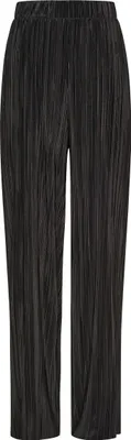 Produktbild von Damen Faltenhose mit weitem Bein und elastischem Bund, schwarz