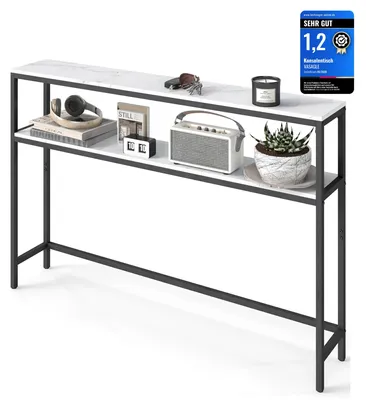 Immagine prodotto di VASAGLE, consolle, tavolino stretto con 2 ripiani, dimensioni 20 x 120 x 80 cm, ideale per l'ingresso