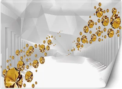 Produktbild von Vlies fototapete Goldene Steine Tunnel 3D 300x210 cm Feeby Grau inkl. Kleber einfache Montage