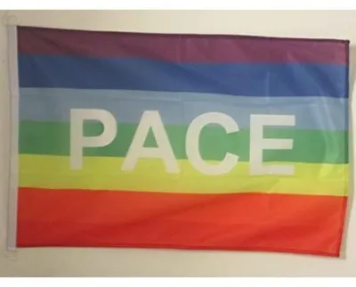 Bootflagge Frieden Regenbogen 90x60 cm mit Kunststoffringen