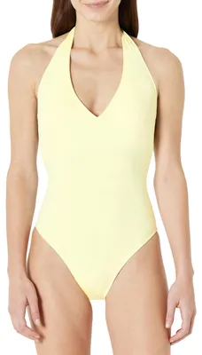 Productafbeelding van A. Essentials, dames, badpak met halterneck, lichtgeel, maat 46