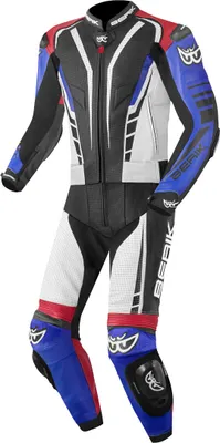 Image de Combinaison cuir moto 2 pièces Berik XR-Ace, noir/blanc/rouge/bleu, 48