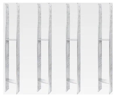 Produktbild von 4er Set H-Pfostenträger | feuerverzinkt | lichte Breite 91 mm | Gesamthöhe 800 mm | Materialstärke 6 mm