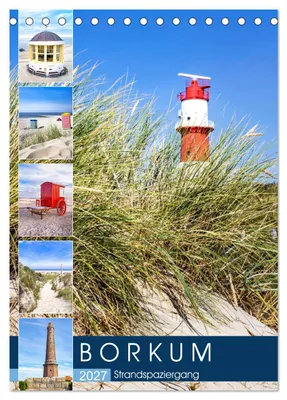 Produktbild von Borkum Strandspaziergang (Tischkalender 2027 DIN A5 hoch), CALVENDO Monatskalender