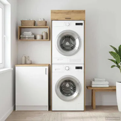 Produktbild von vidaXL Waschmaschinen-Schrank mit Tür Artisan-Eiche 67,5 x 68 x 200 cm
