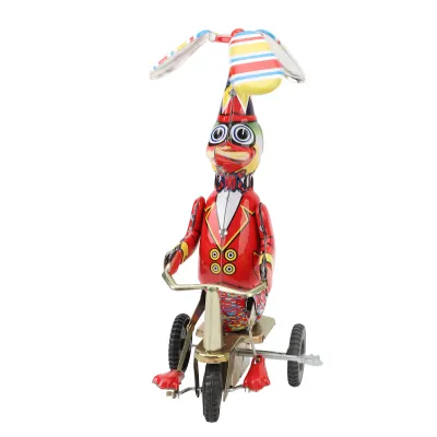 Imagen del producto de Pato en bicicleta, juguete de hojalata, juguete retro con cuerda, juguete de cuerda, juguete de hojalata con cuerda, juguete con cuerda