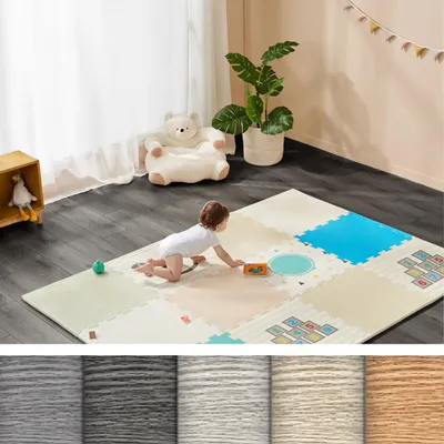 Produktbild von LZQ Vinylboden 5m², selbstklebend, PVC Bodenbelag, rutschfest und wasserfest, 36 Stück, 2 mm (Dunkelgrau)