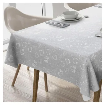 Produktbild von Wachstuchtischdecke abwaschbar eckig 140 x 200 cm hellgrau