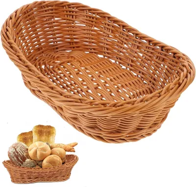 Obrázok produktu pre Oválny ručne tkaný kôš na chlieb 10,2 palca Tkaný prútený kôš na zeleninu a ovocie
