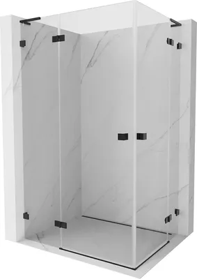 Produktbild von Mexen Lunar L Duo Duschkabine, schwenkbar 85 x 70 cm, transparent, schwarz - 834L-085L-070P-70-00