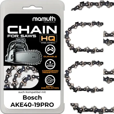 Image de 2x Chaîne de tronçonneuse 40cm 1,1mm 3,8" 57TG pour Bosch AKE40-19PRO