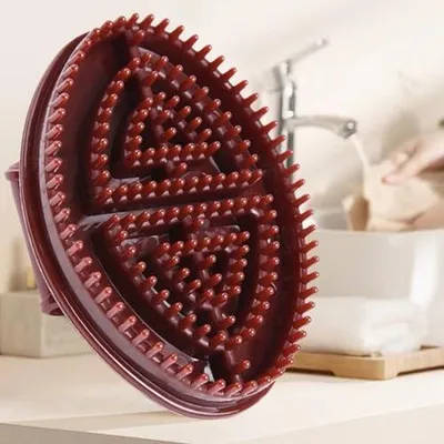Produktbild von Meridian-Bürstenmassage für den Körper, tragbare Hand-Trockenbürste für den Körper, Schönheits- und Formkamm für entgiftende Massage, Straffung, Festigung und Muskellinderung in der täglichen Pflege zu Hause, im Bad, unter der Dusche und im Wellnessbereich
