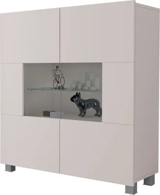 Produktbild von MIRJAN24 Kommode Calabrini 1, Stilvoll Wohnzimmer, Komode mit zwei Drehtüren (Farbe: Cashmere)