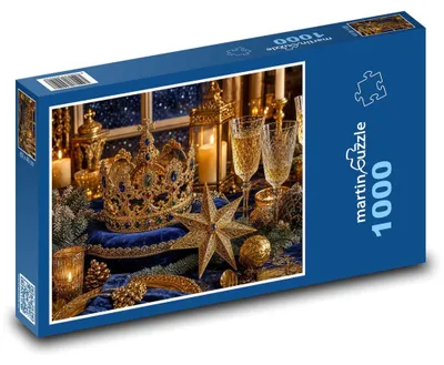 Produktbild von Puzzle 1000 Neujahrstisch mit Kerzen - martinpuzzle