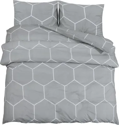 Produktbild von vidaXL Bettwäsche-Set Grau 140x200 cm Baumwolle